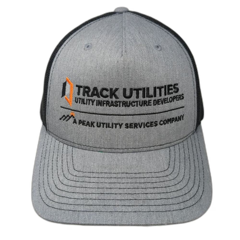 Richardson Trucker Hat Gray One Size Track Utilities Mesh Back Snapback Cap